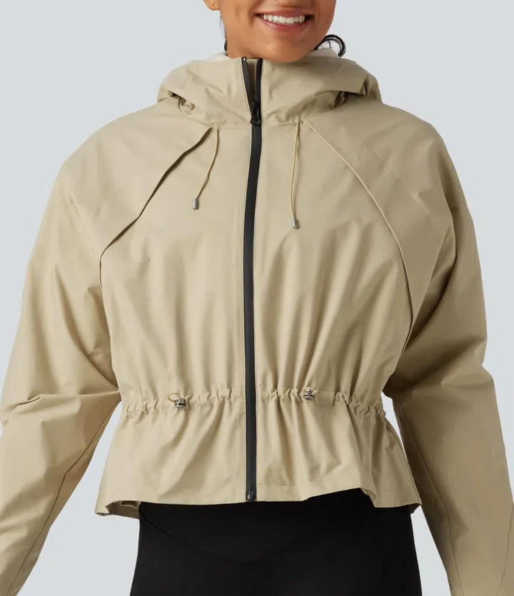 Hooded Long Sleeve 2-Piece Hiking Windbreaker Jacket with Pockets