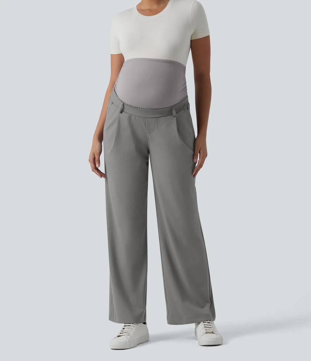 Halara Flex DayStretch Super High Waisted Straight Leg Work Maternity Trousers with Pockets