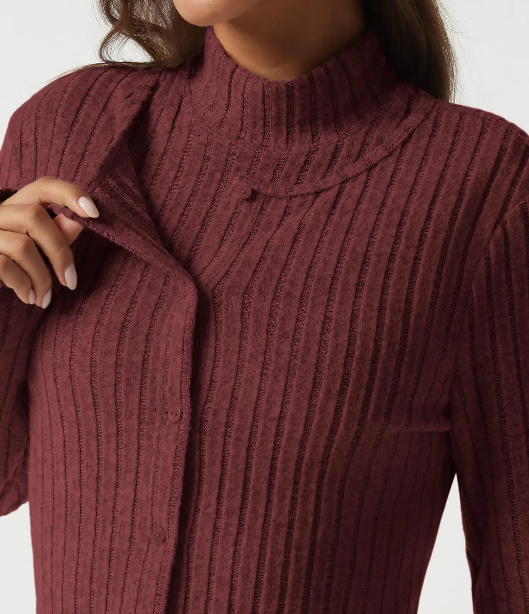 Mock Neck Long Sleeve 2 Piece Bodycon Work Midi Dress
