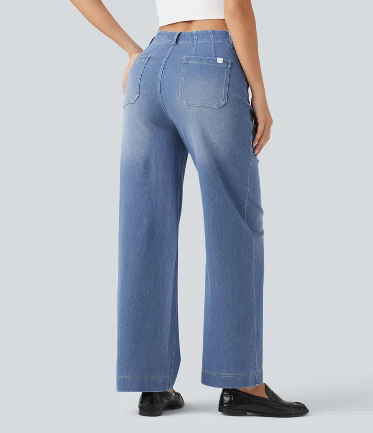 Halara Flex High Waisted Straight Leg Casual Jeans with Pockets