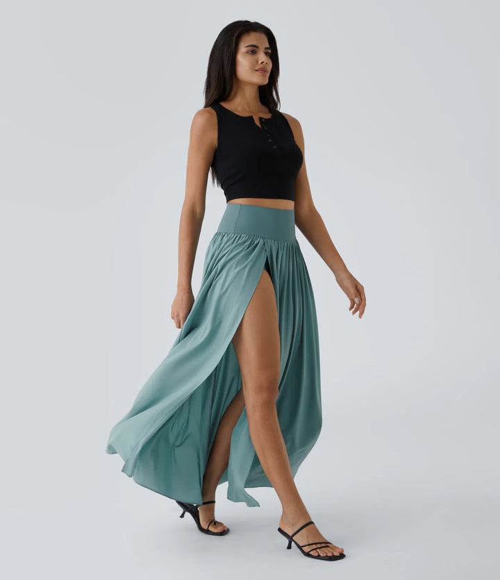 Breezeful High Waisted Split 2-in-1 Flowy Quick Dry Maxi Casual Skort