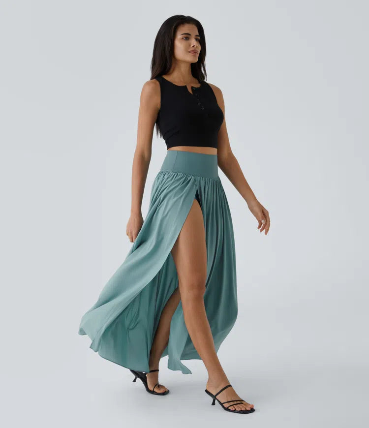 Breezeful High Waisted Split 2-in-1 Flowy Quick Dry Maxi Casual Skort