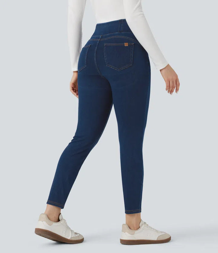 Halara Flex High-waisted Butt-lifting Tummy Control Skinny Denim Casual 7/8 Leggings with Pockets