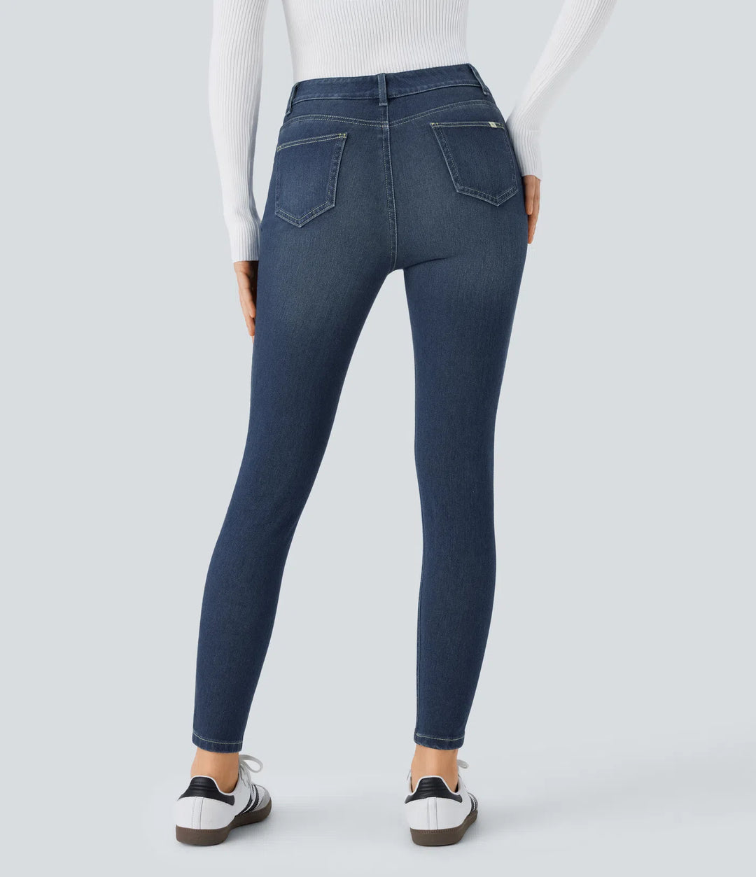 Halara Flex Mid Rise Pull On Pockets Casual Skinny Jeans