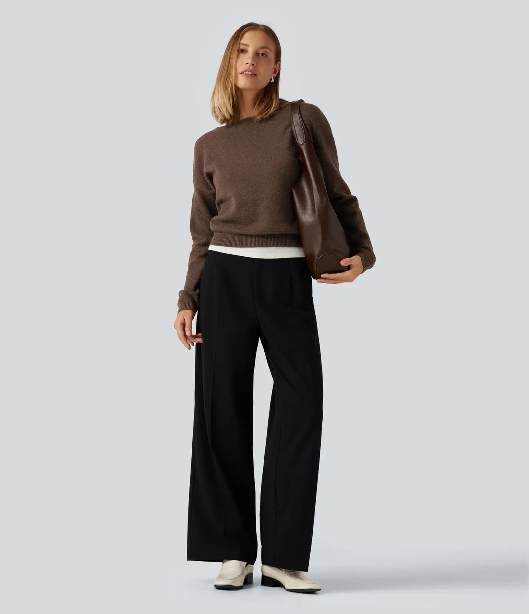 Boat Neck Long Sleeve Casual Jumper
