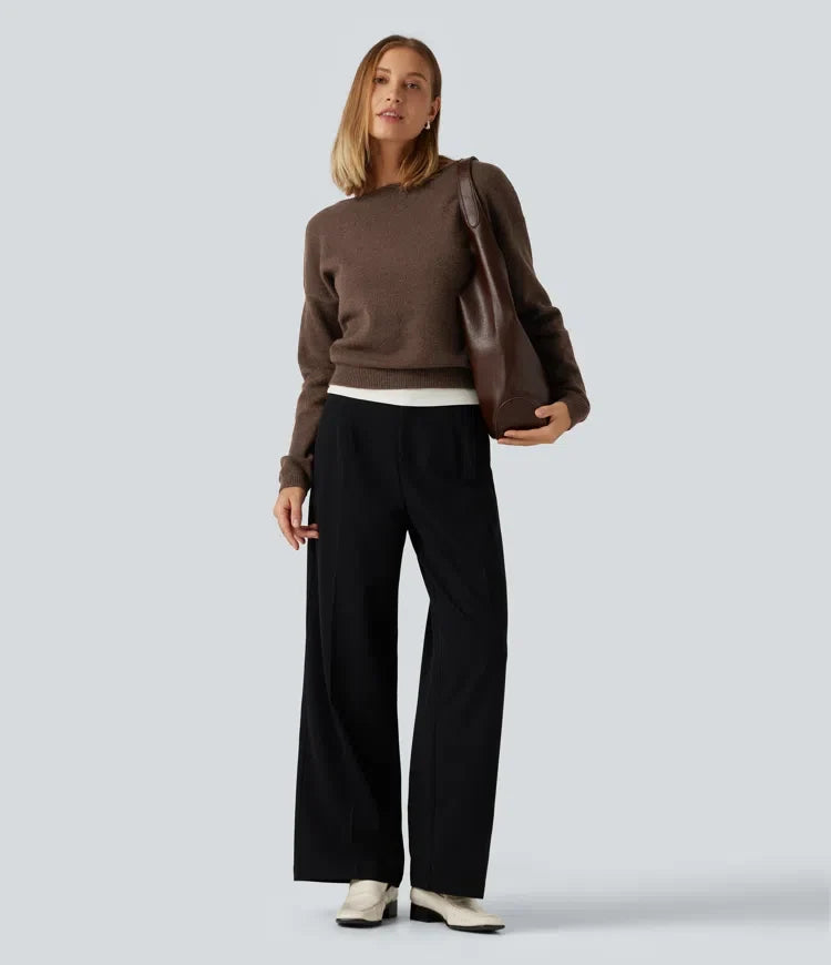 Boat Neck Long Sleeve Casual Jumper