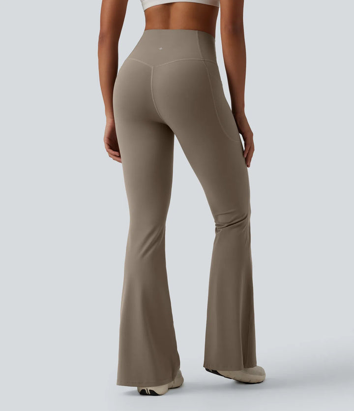 Halara UltraSculpt High Waisted Tummy Control Flare Yoga Leggings with Pockets