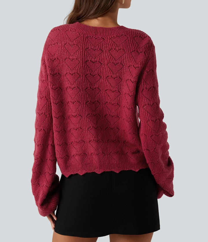 Round Neck Dropped Shoulder Long Sleeve Casual Jumper