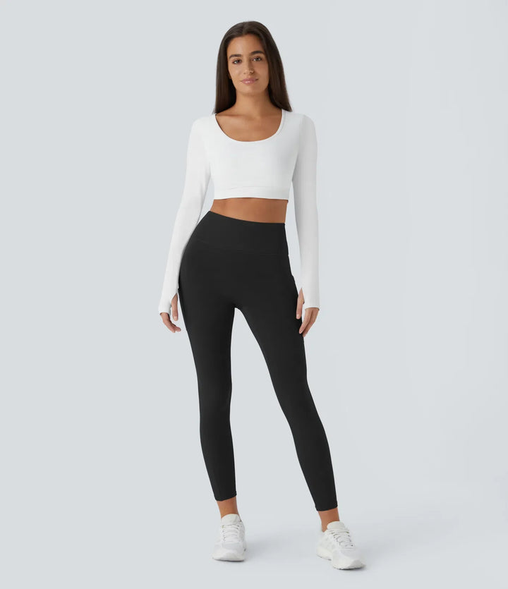 SoftlyZero Plush Thermal High Waisted Double Pockets 7/8 Yoga Leggings
