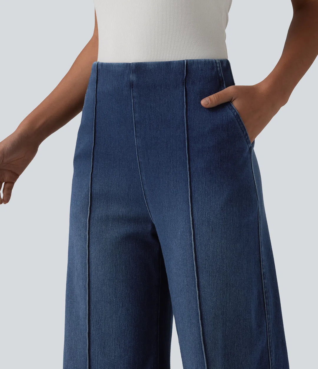 Halara Flex High Waisted Wide Leg Work Jeans with Pockets