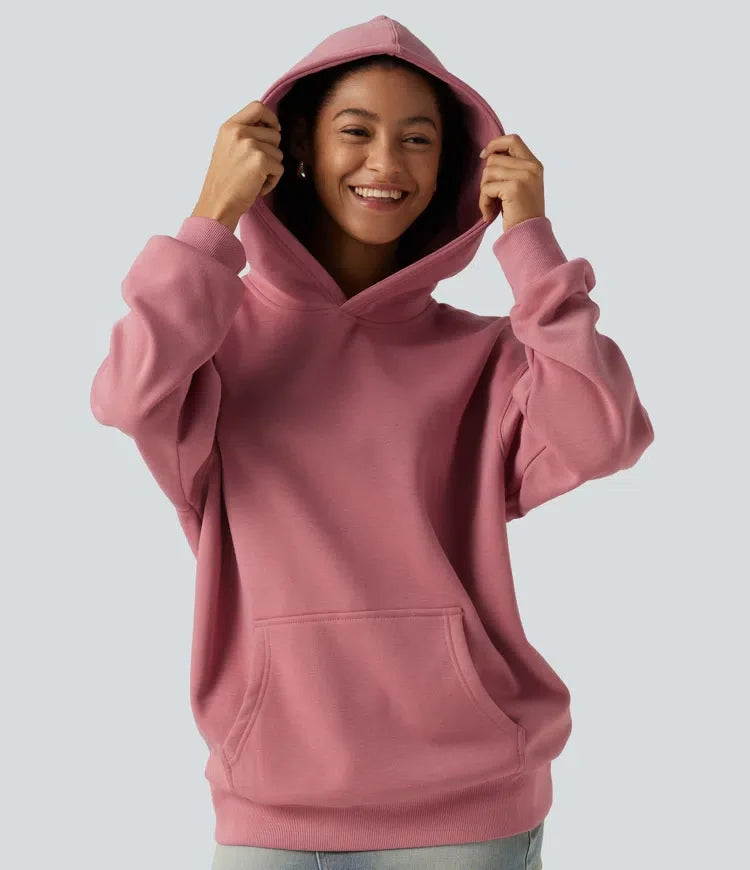 Hooded Long Sleeve Fleece Casual Sweatshirt