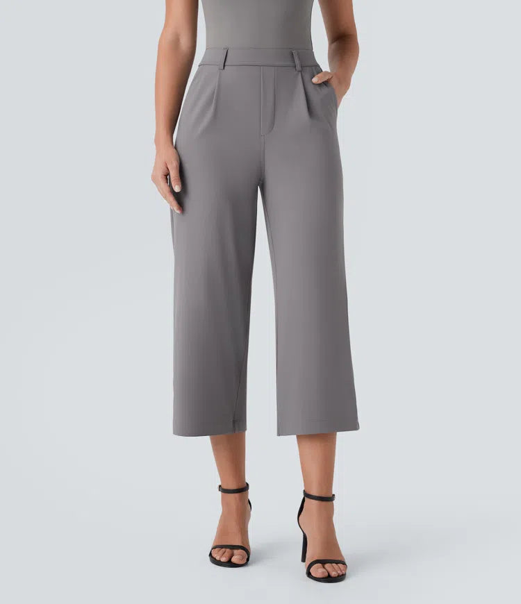 Halara Flex DayStretch High Waisted Side Pocket Straight Leg Capri Work Trousers