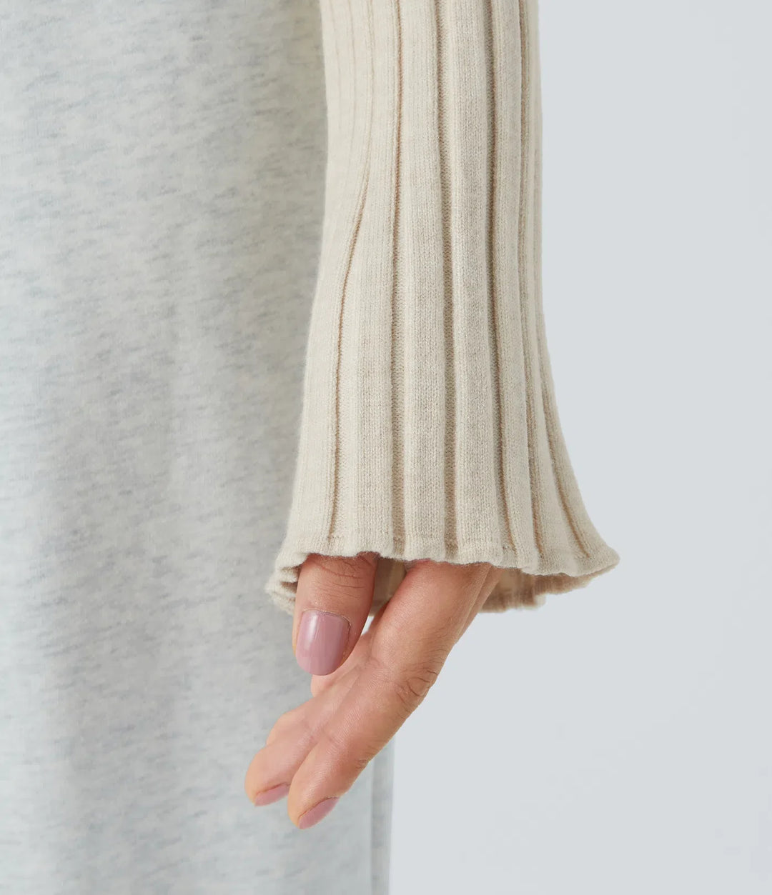 Round Neck Long Sleeve Frill Casual Jumper
