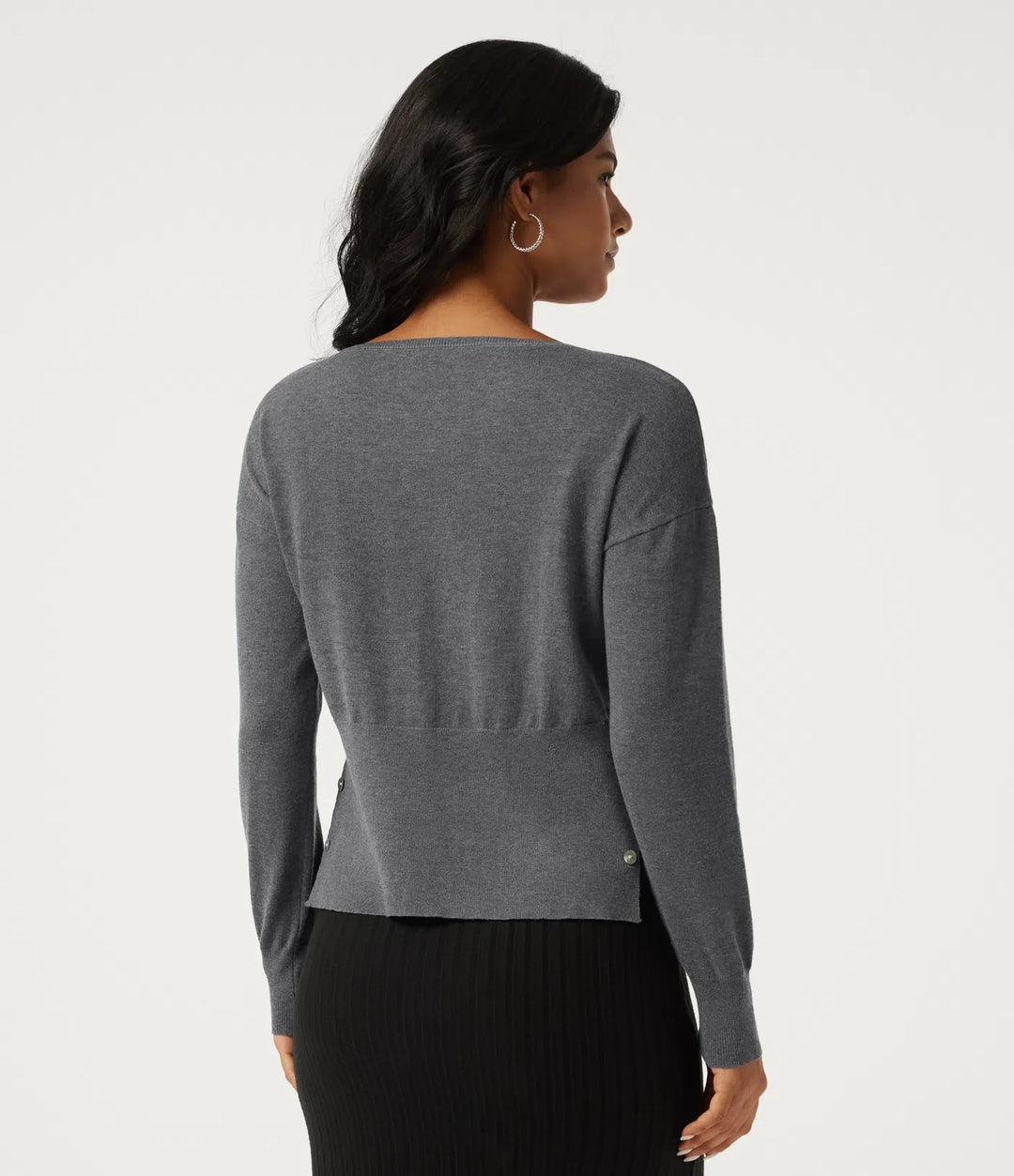 Boat Neck Long Sleeve Asymmetric Casual Jumper