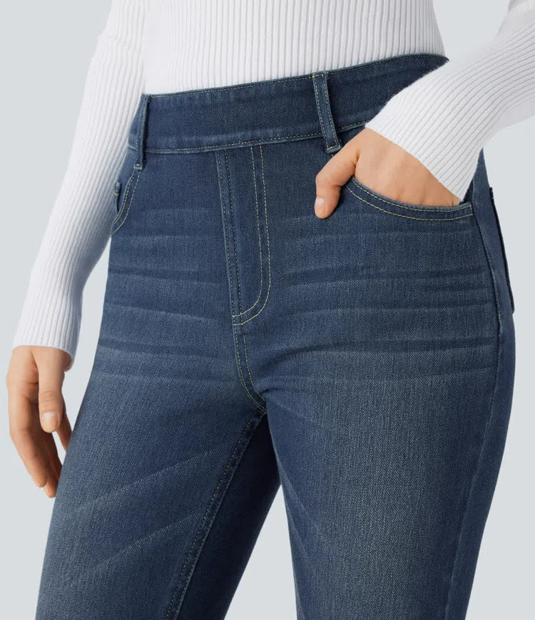 Halara Flex Mid Rise Pull On Pockets Casual Skinny Jeans