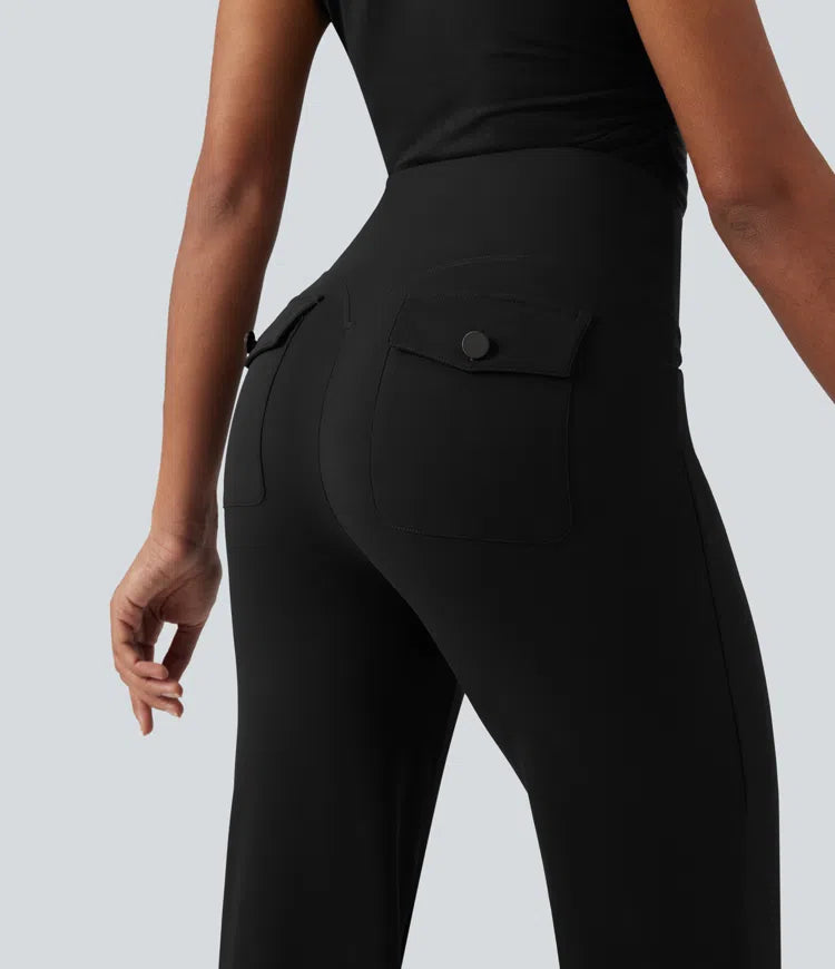 Halara UltraSculpt High Waisted Tummy Control Straight Leg Work Trousers with Pockets