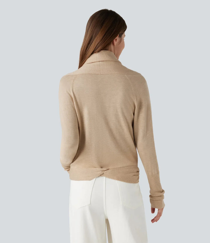 Long Sleeve Wrapped Casual Cardigan