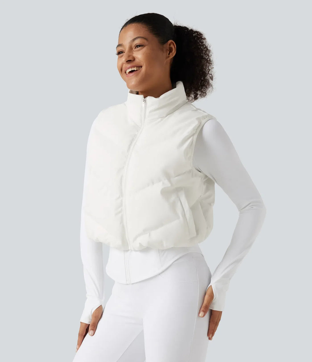 PuffFlex 3-in-1 Mock Neck Slim Causal Puffer Jacket with Pockets