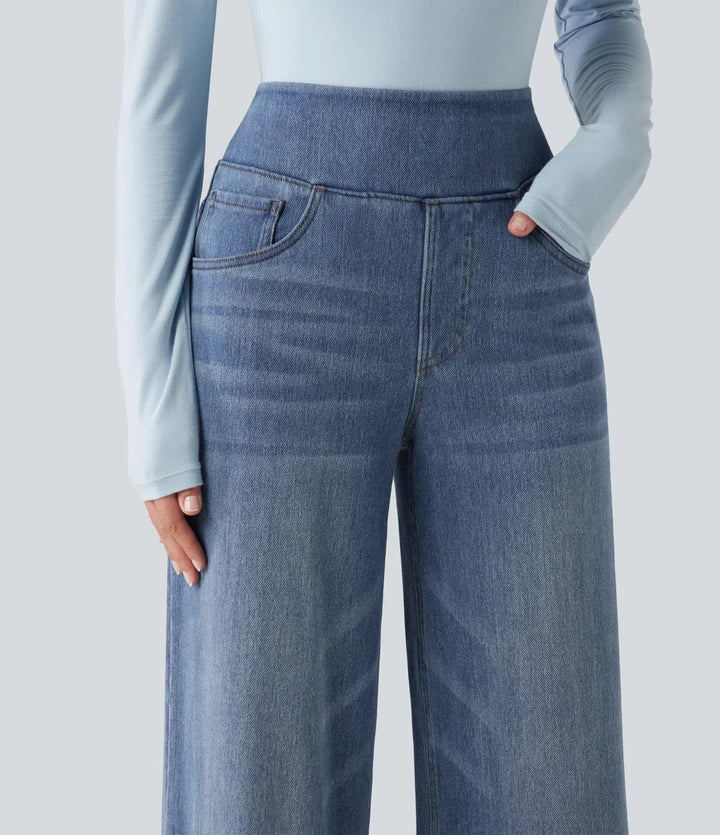 Halara Flex Denim Heat High Waisted Wide Leg Casual Jeans with Pockets