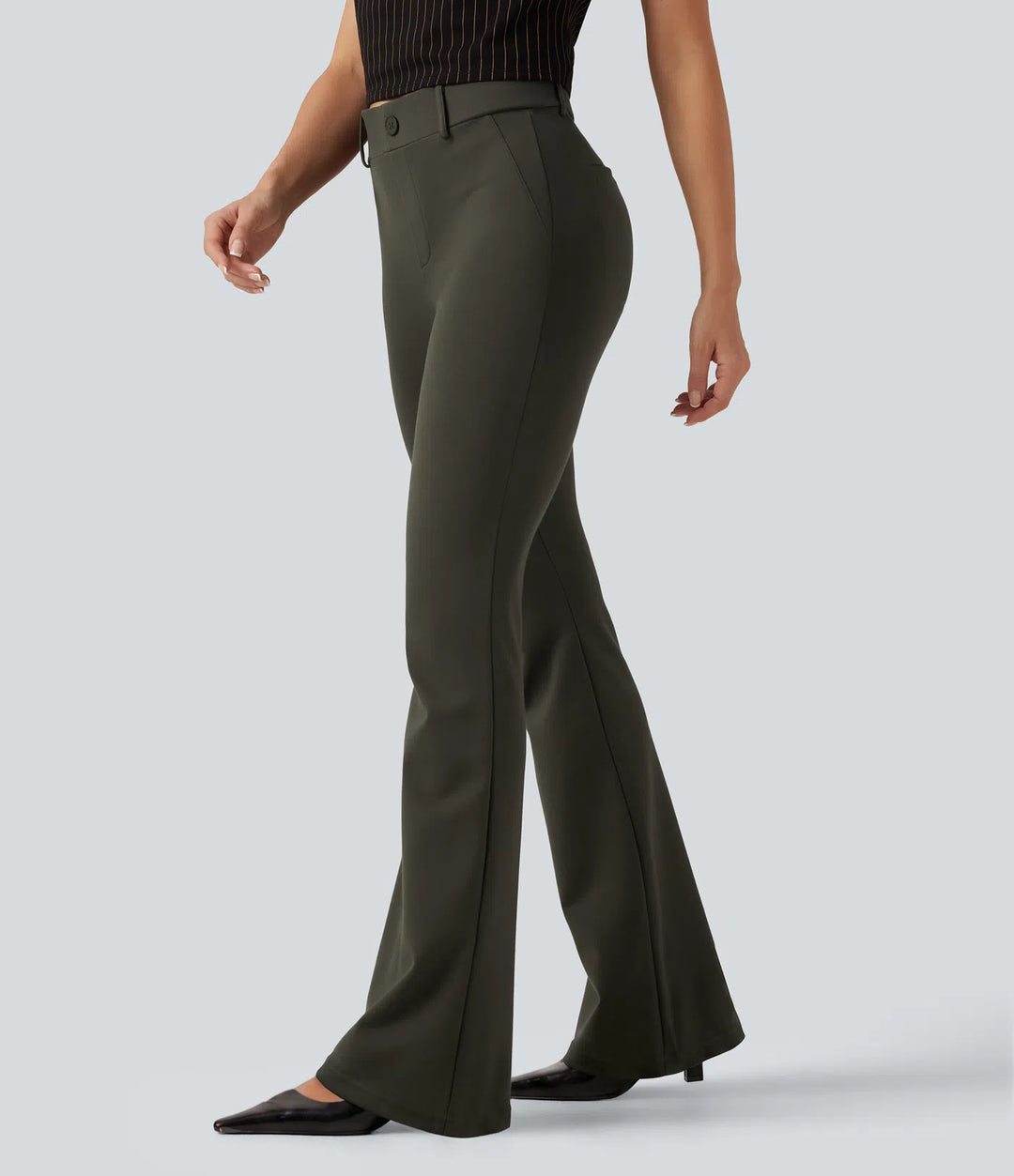 Halara Flex Mid Rise Bootcut Work Trousers with Pockets