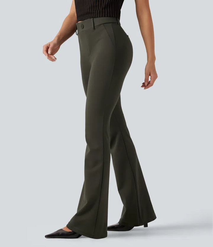 Halara Flex Mid Rise Bootcut Work Trousers with Pockets