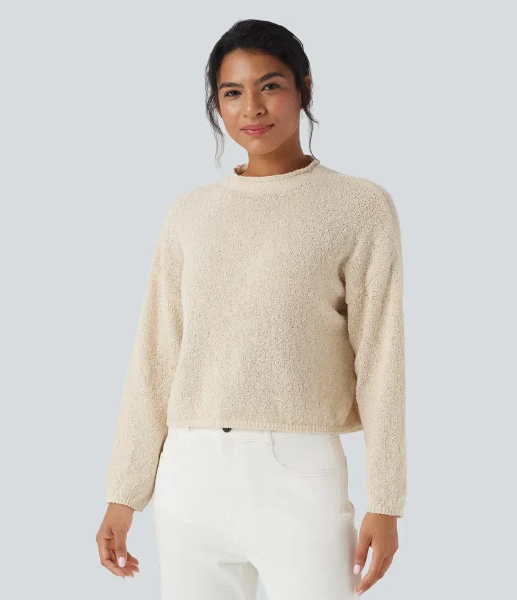 Mock-neck Long Sleeve Casual Jumper