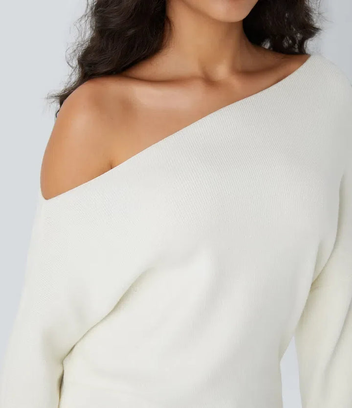 Off Shoulder Long Sleeve Work Jumper