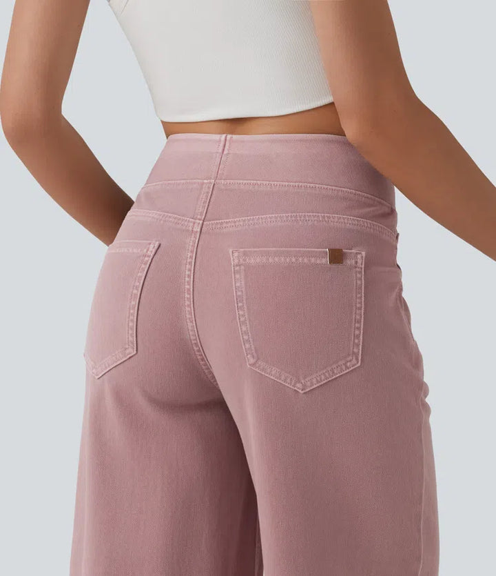 Halara Flex High Waisted Wide Leg colourful Casual Jeans with Pockets