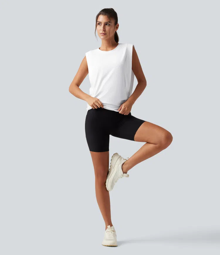 Round Neck Sleeveless Cool Touch Work Sports Top-UPF50+