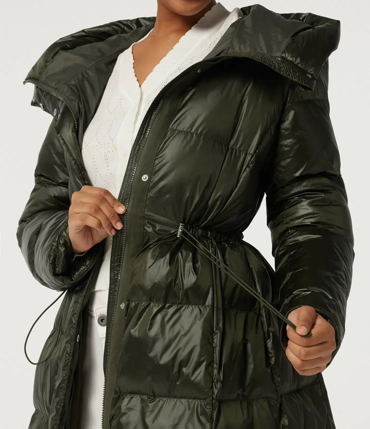 Hooded Long Sleeve Quilted Puffer Work Padded Jacket with Pockets