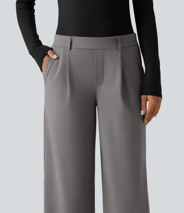 Halara Flex DayStretch Low Rise Straight Leg Work Trousers with Pockets