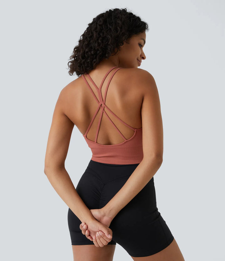 OneForm Seamless Flow Low Support Ruched Double Straps Sports Bra A-D Cups