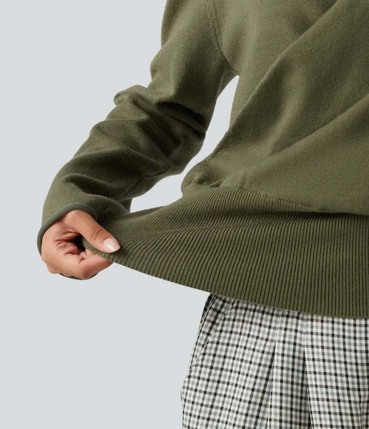 V Neck Long Sleeve Casual Jumper