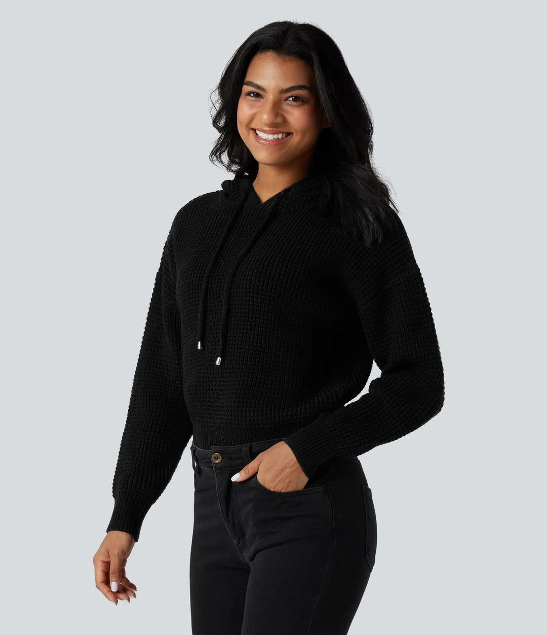 Hooded Drawstring Long Sleeve Casual Jumper