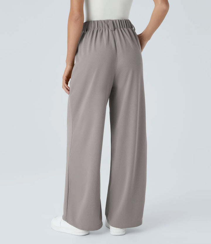 Halara Flex High Waisted Pocket Wide Leg Waffle Work Trousers