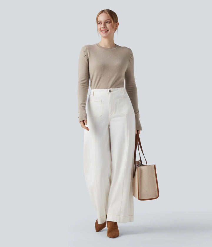 Round Neck Long Sleeve Work Jumper