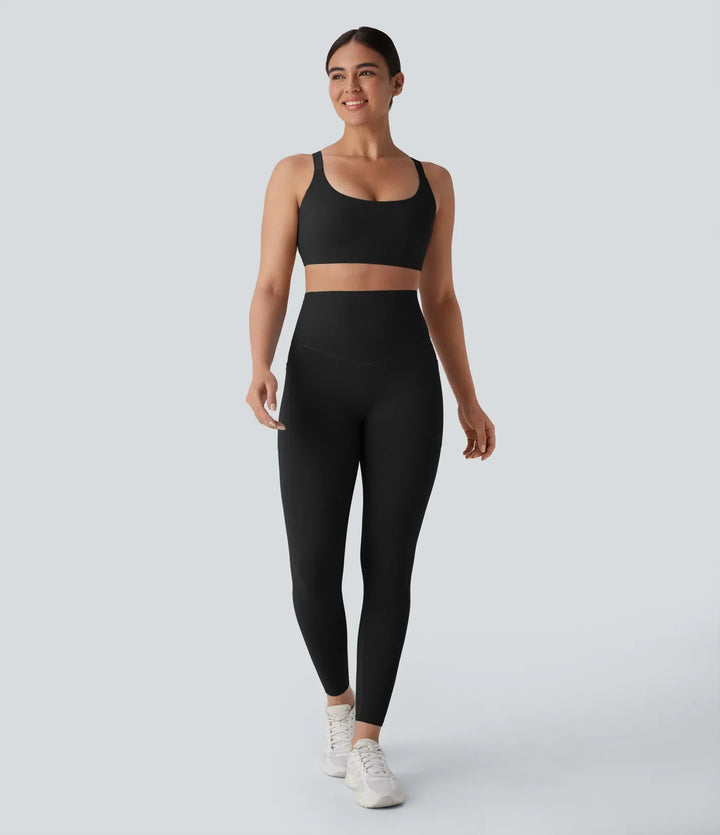 Halara UltraSculpt Medium Support  U Neck Workout Sports Bra A-D Cups