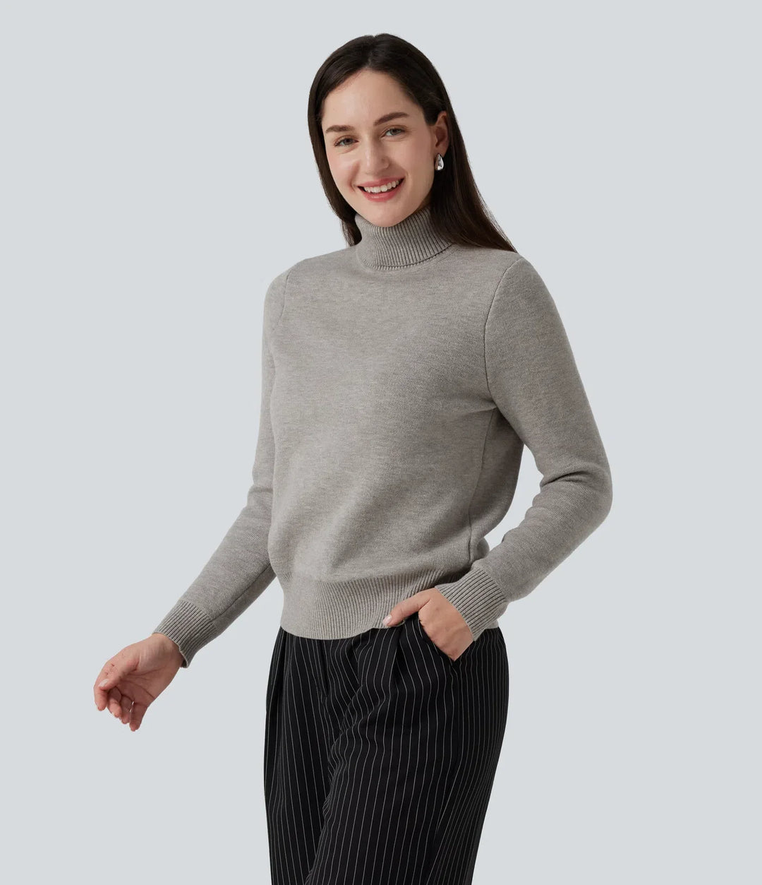 High Neck Long Sleeve Work Jumper