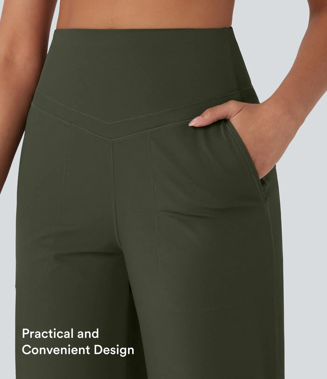 Halara UltraSculpt High Waisted Tummy Control Straight Leg Yoga Trousers with Pockets