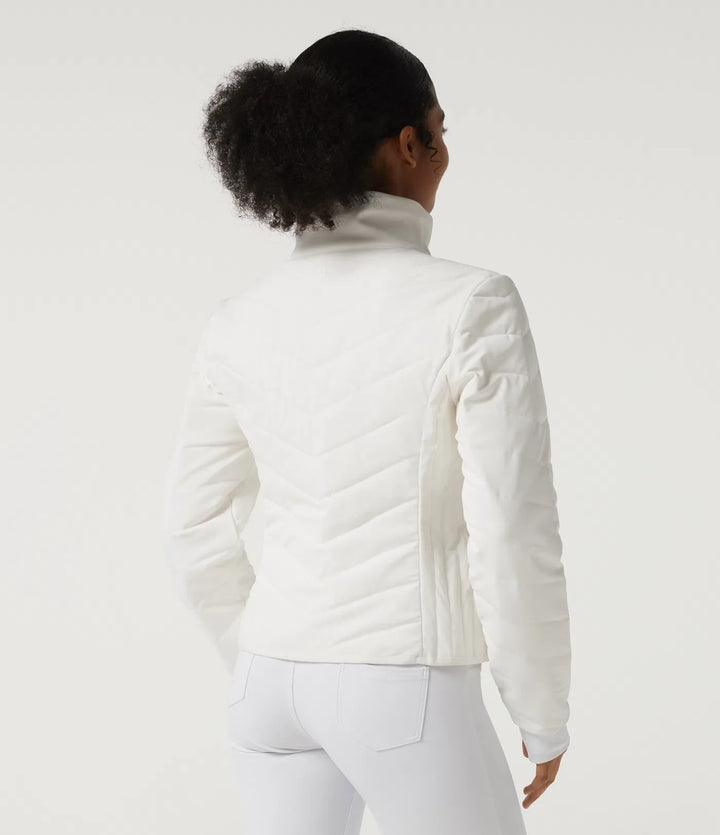 PuffFlex High Neck Long Sleeve Quilted Casual Padded Jacket with Pockets and Thumbholes