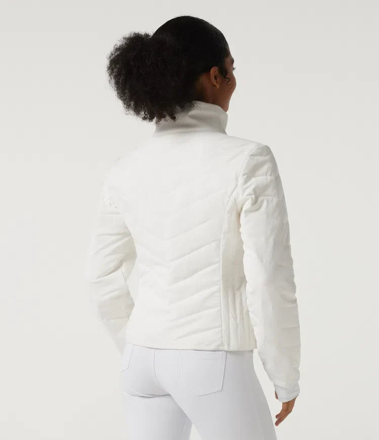 PuffFlex High Neck Long Sleeve Quilted Casual Padded Jacket with Pockets and Thumbholes