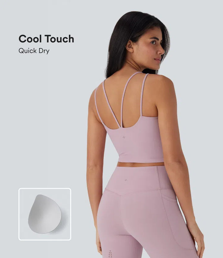 Halara UltraSculpt Cool Quick Dry Cropped Yoga Tank Top-UPF50+