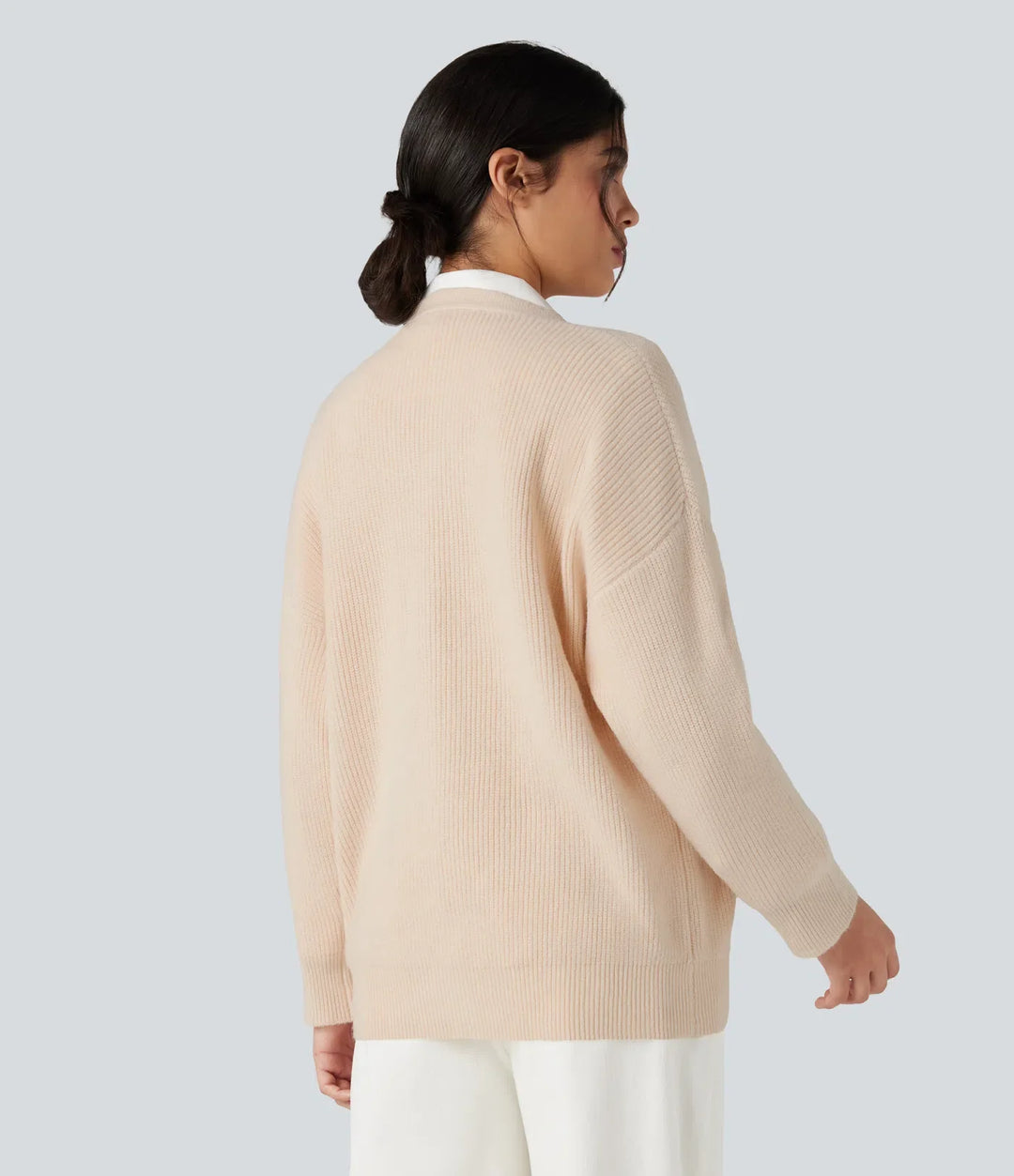 V-neck Long Sleeve Casual Cardigan