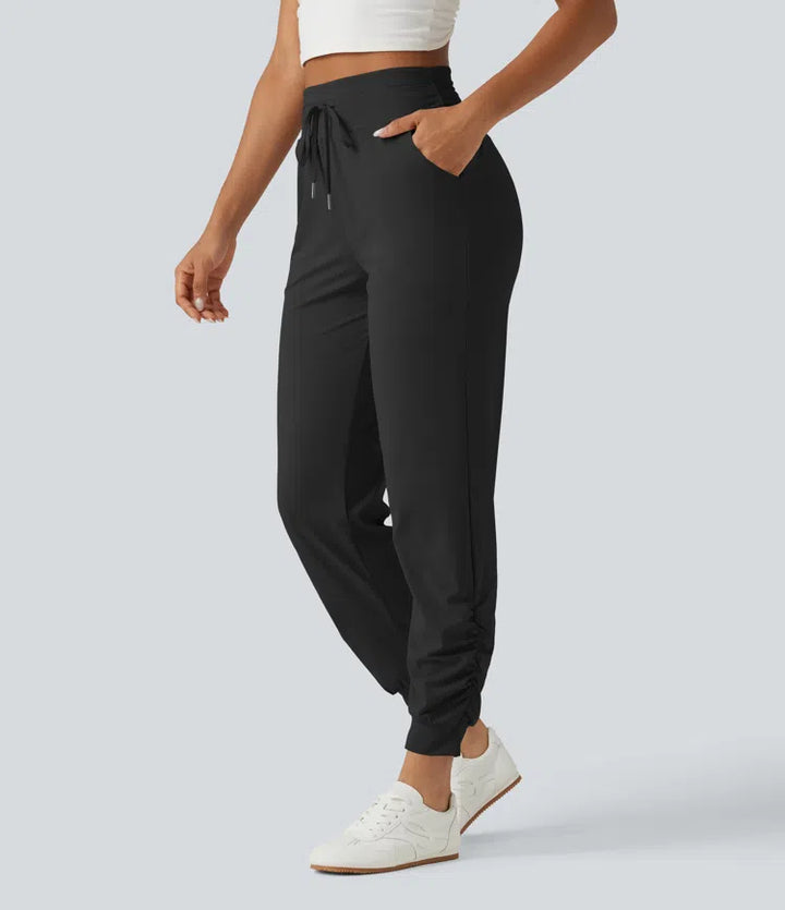 Halara UltraSculpt High Waisted Drawstring Ruched Yoga Joggers with Pockets