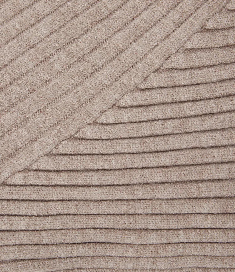 Ribbed Knit One Shoulder Long Sleeve Asymmetric Hem Casual Jumper