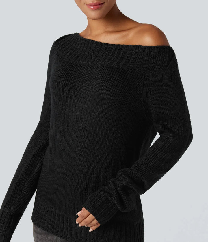 One Shoulder Long Sleeve Casual Jumper