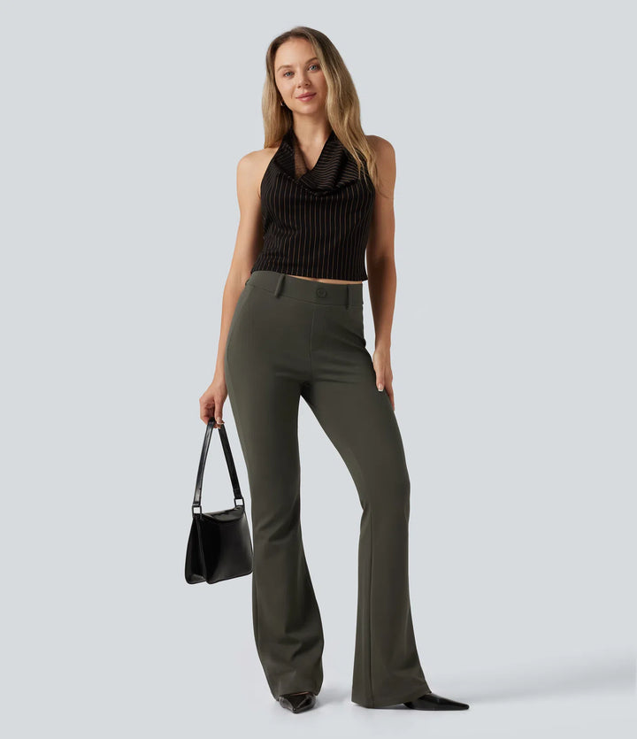 Halara Flex Mid Rise Bootcut Work Trousers with Pockets