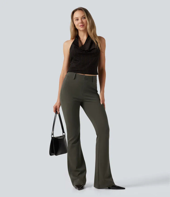 Halara Flex Mid Rise Bootcut Work Trousers with Pockets