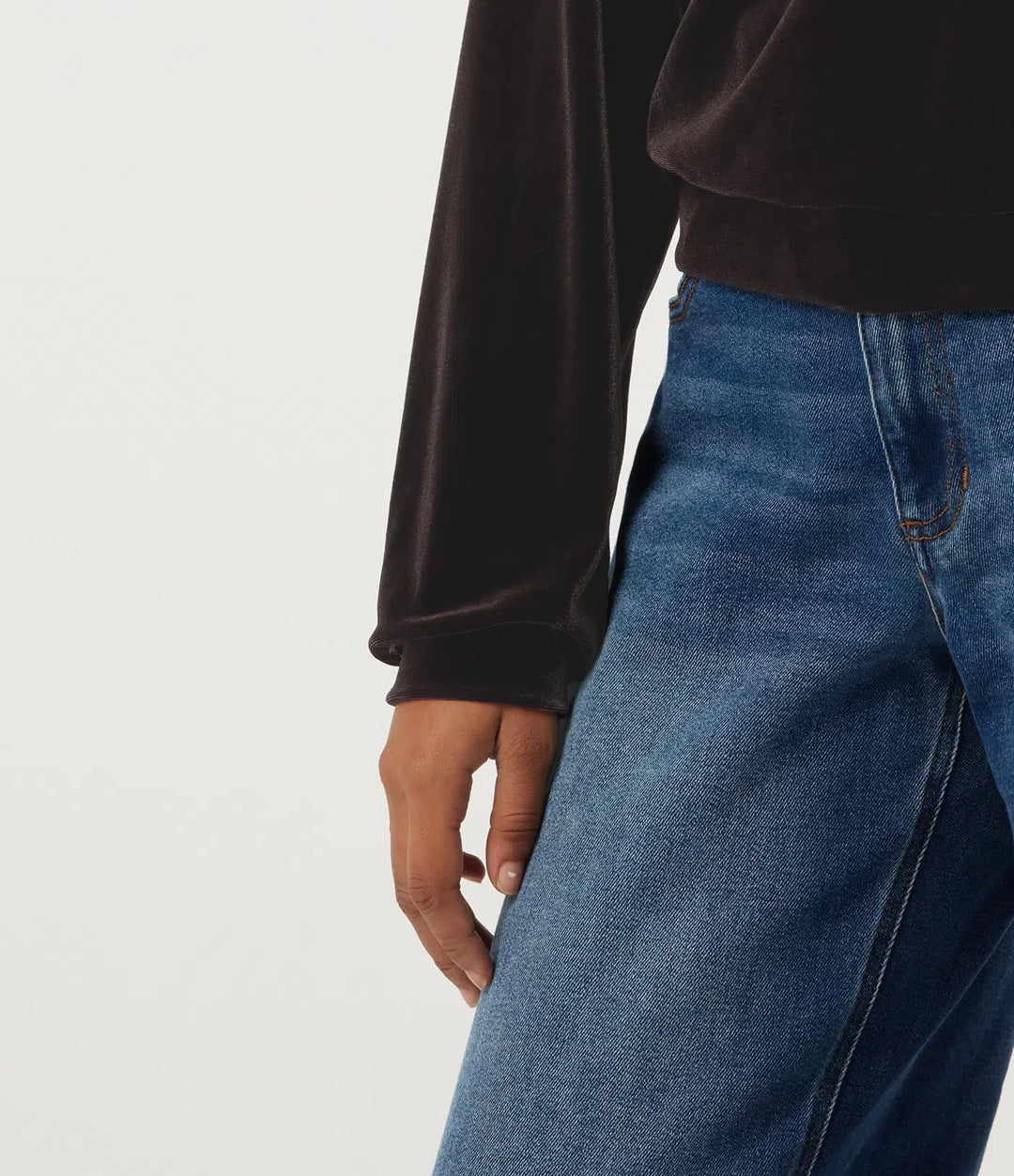 Round Neck Long Sleeve Velvet Casual Sweatshirt