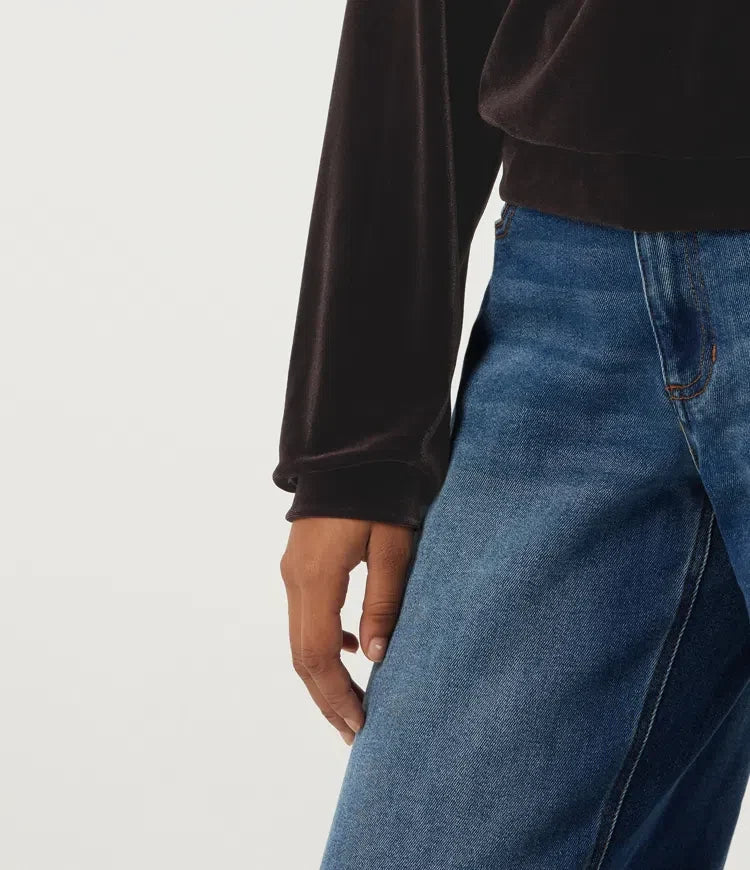 Round Neck Long Sleeve Velvet Casual Sweatshirt